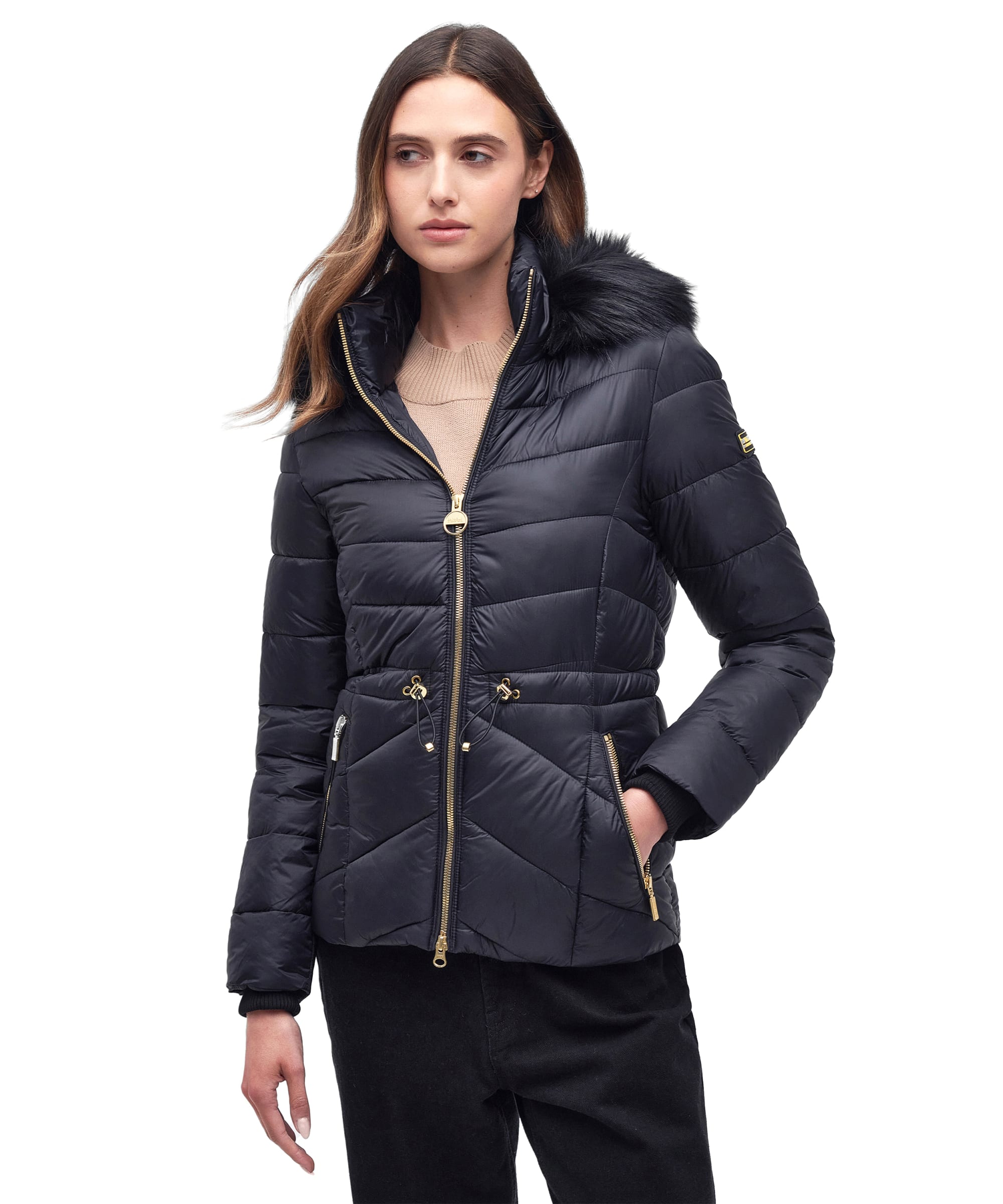 jacket black barbour international island quilted jacket