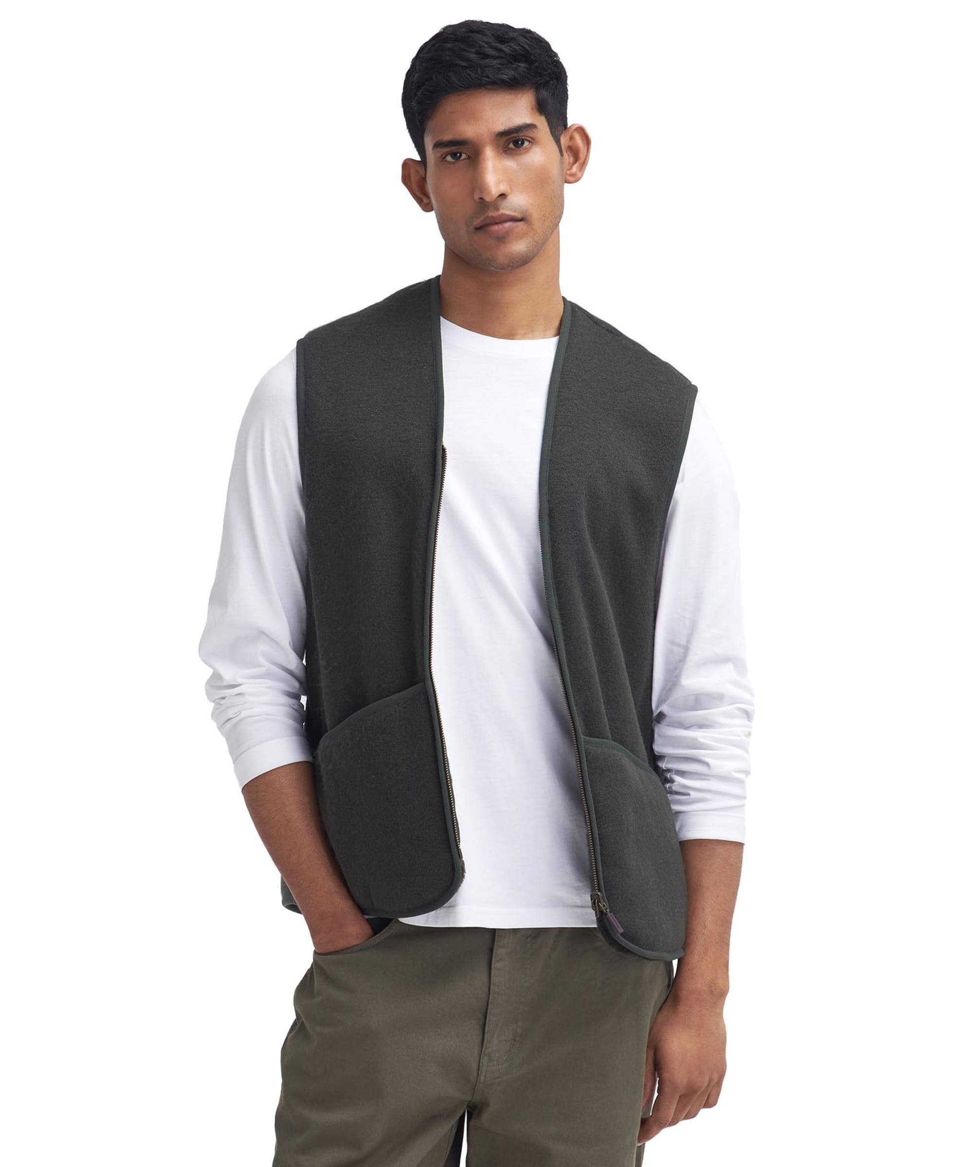 Men's Barbour Warm Pile Waistcoat / Zip-In Liner