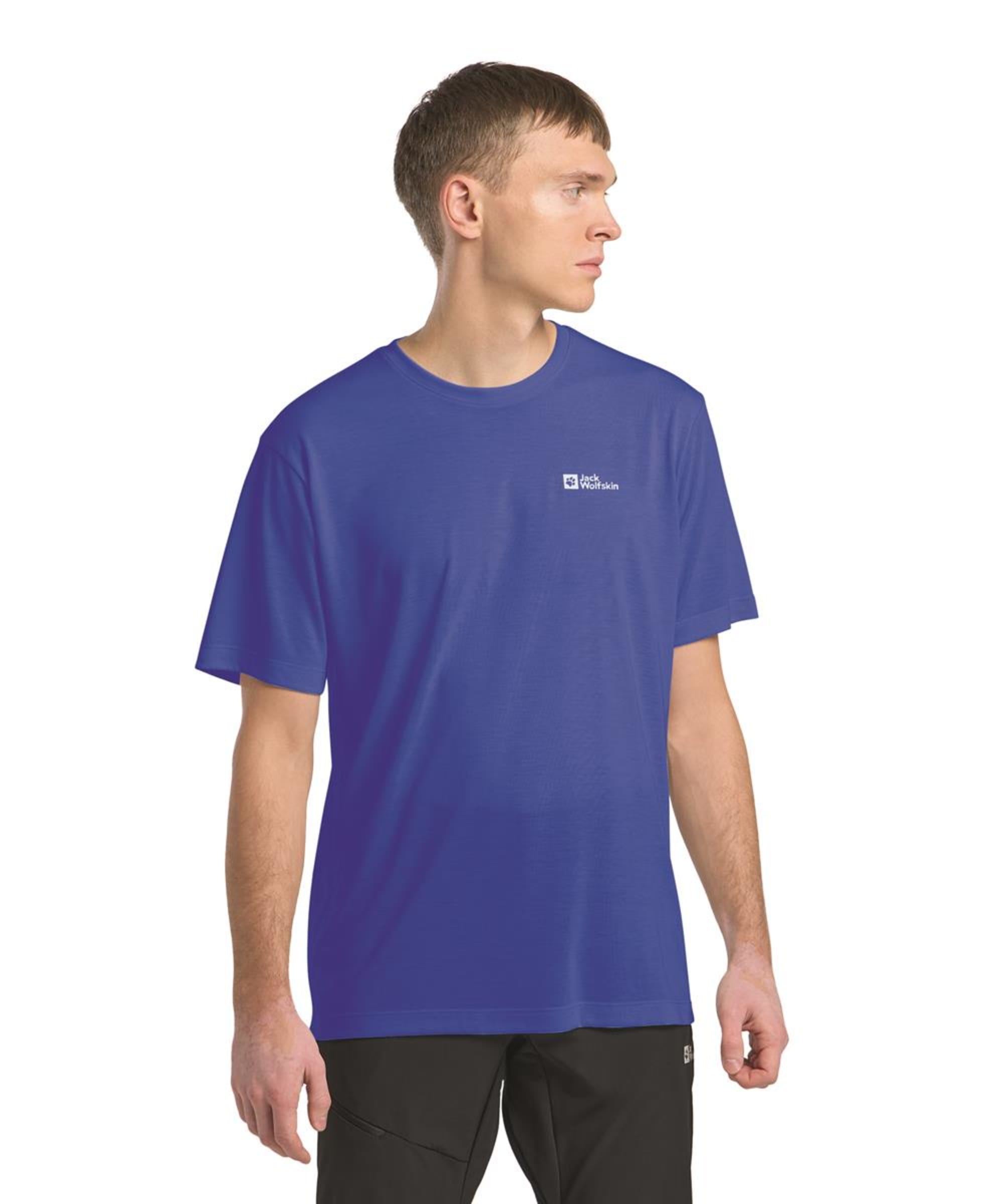 View Mens Jack Wolfskin Vonnan Short Sleeve TShirt Vibrant Blue XL information