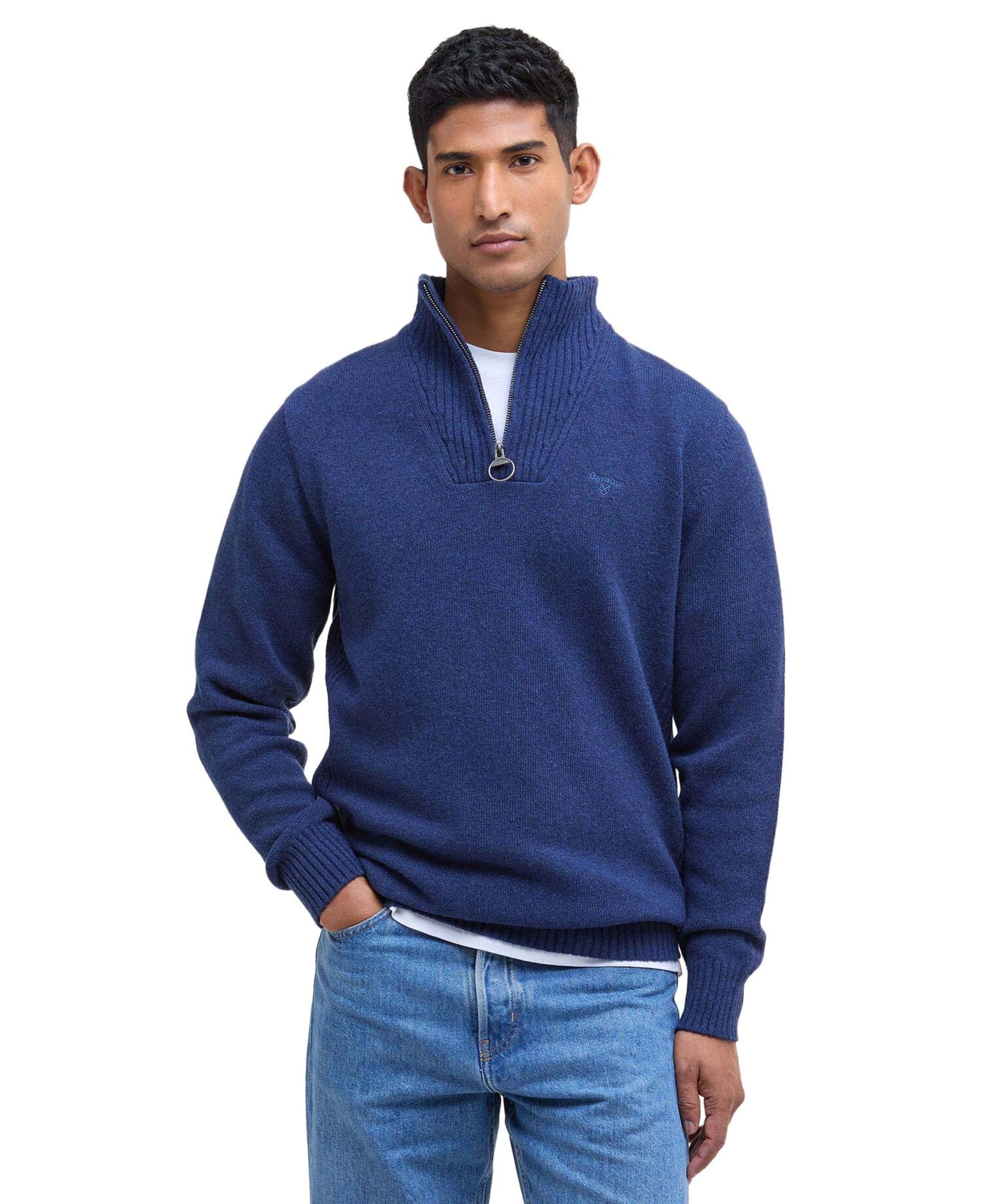 Men's Barbour Essential Wool Half Zip Sweater