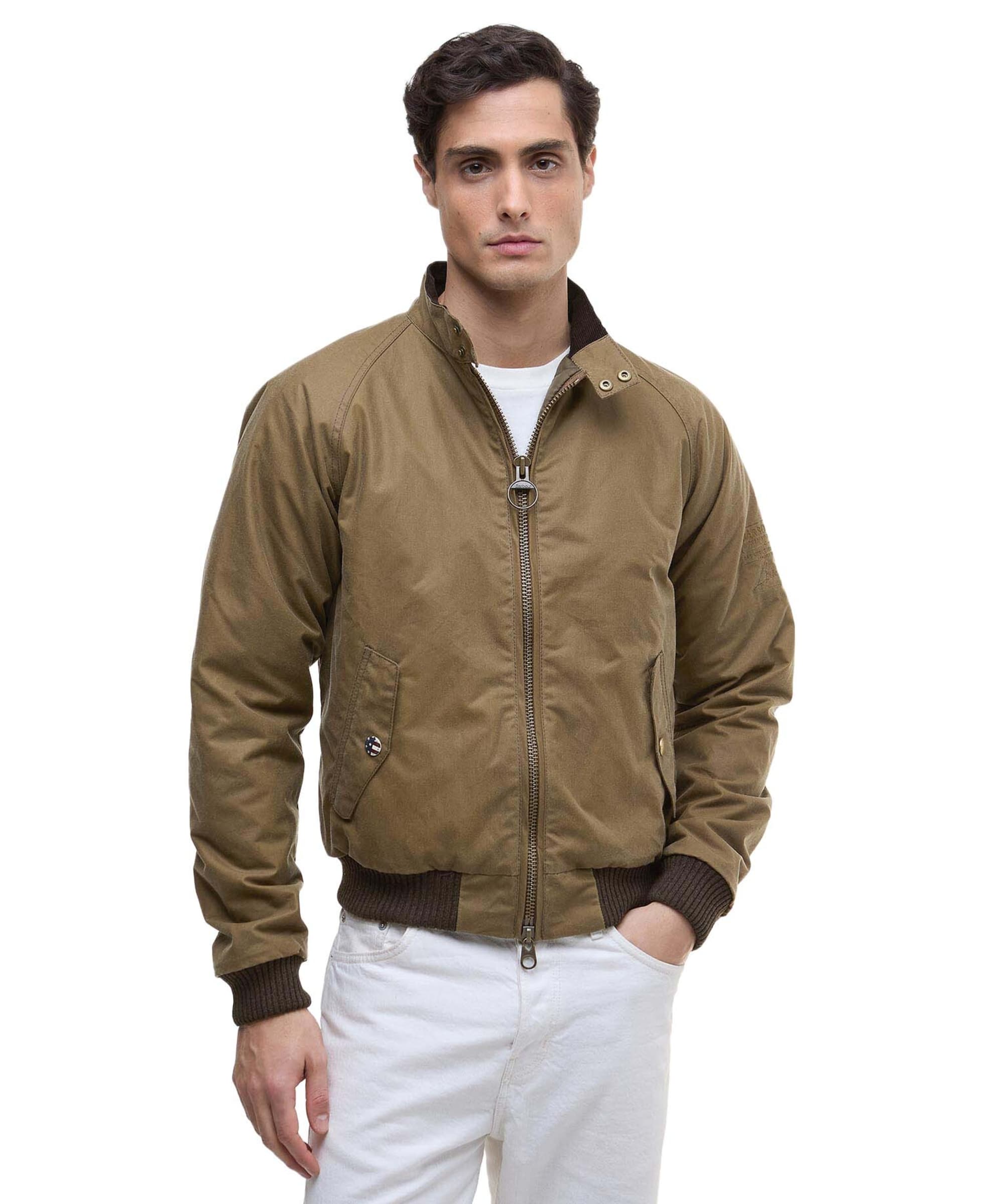 Jeans Barbour International Merchant Wax Bomber Jacket Brown