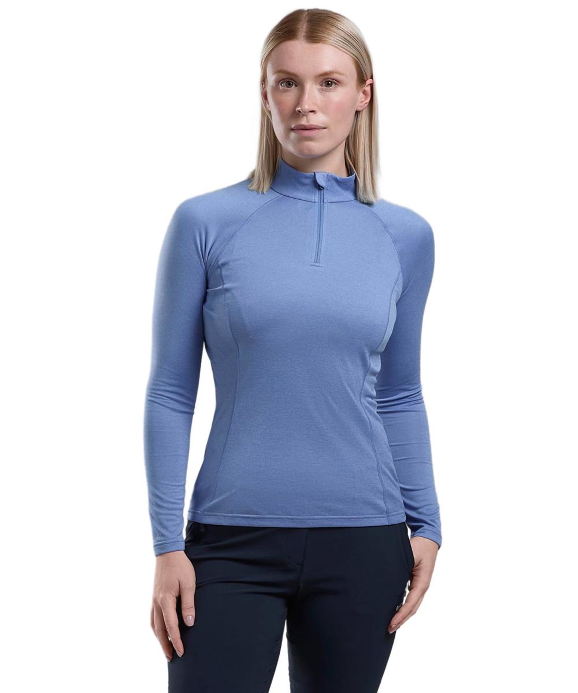 View Womens Montane Dart Long Sleeve Zip Neck Top Cornflower UK 18 information