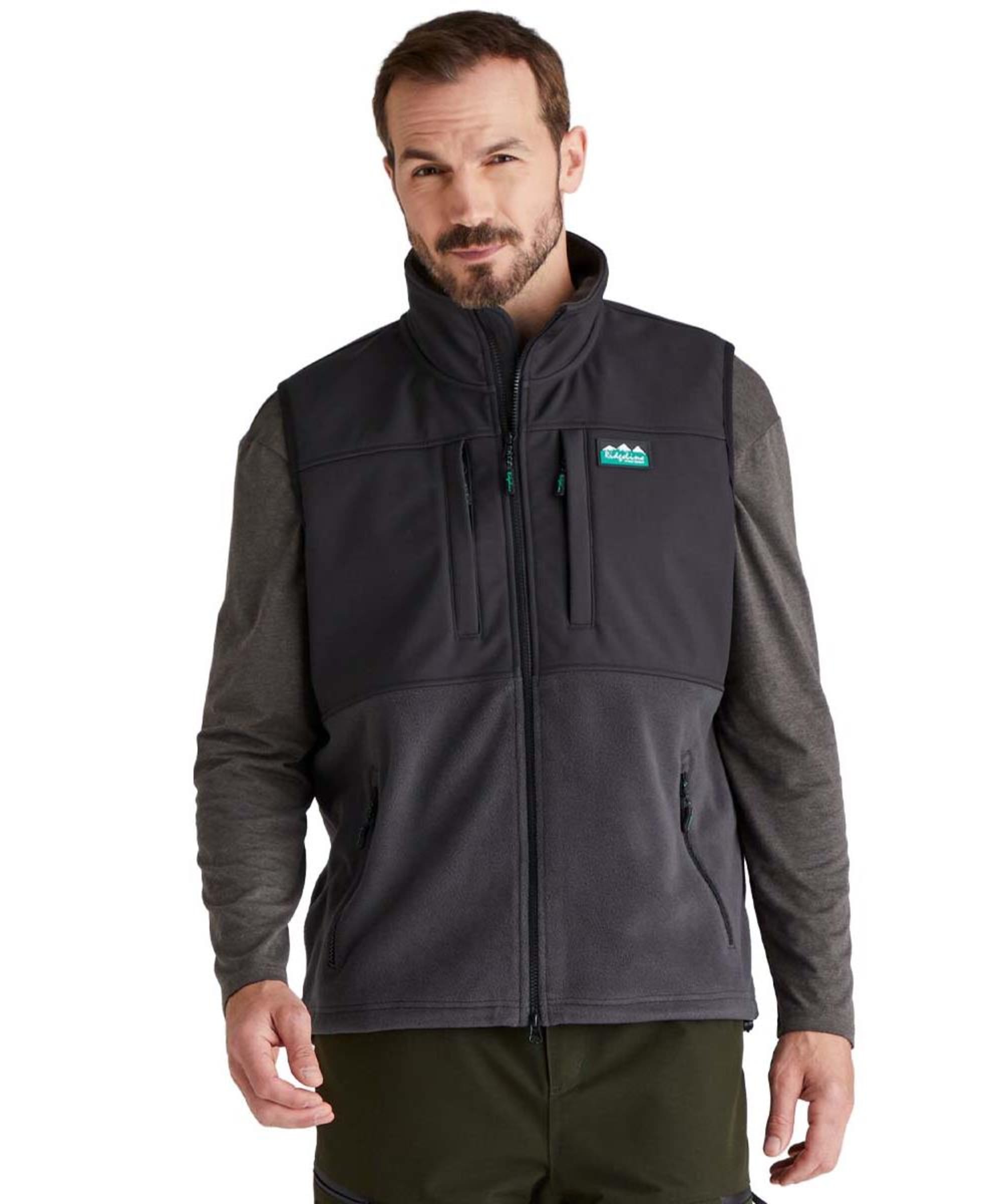 View Mens Ridgeline Hybrid Fleece Vest Shale UK XXXL information