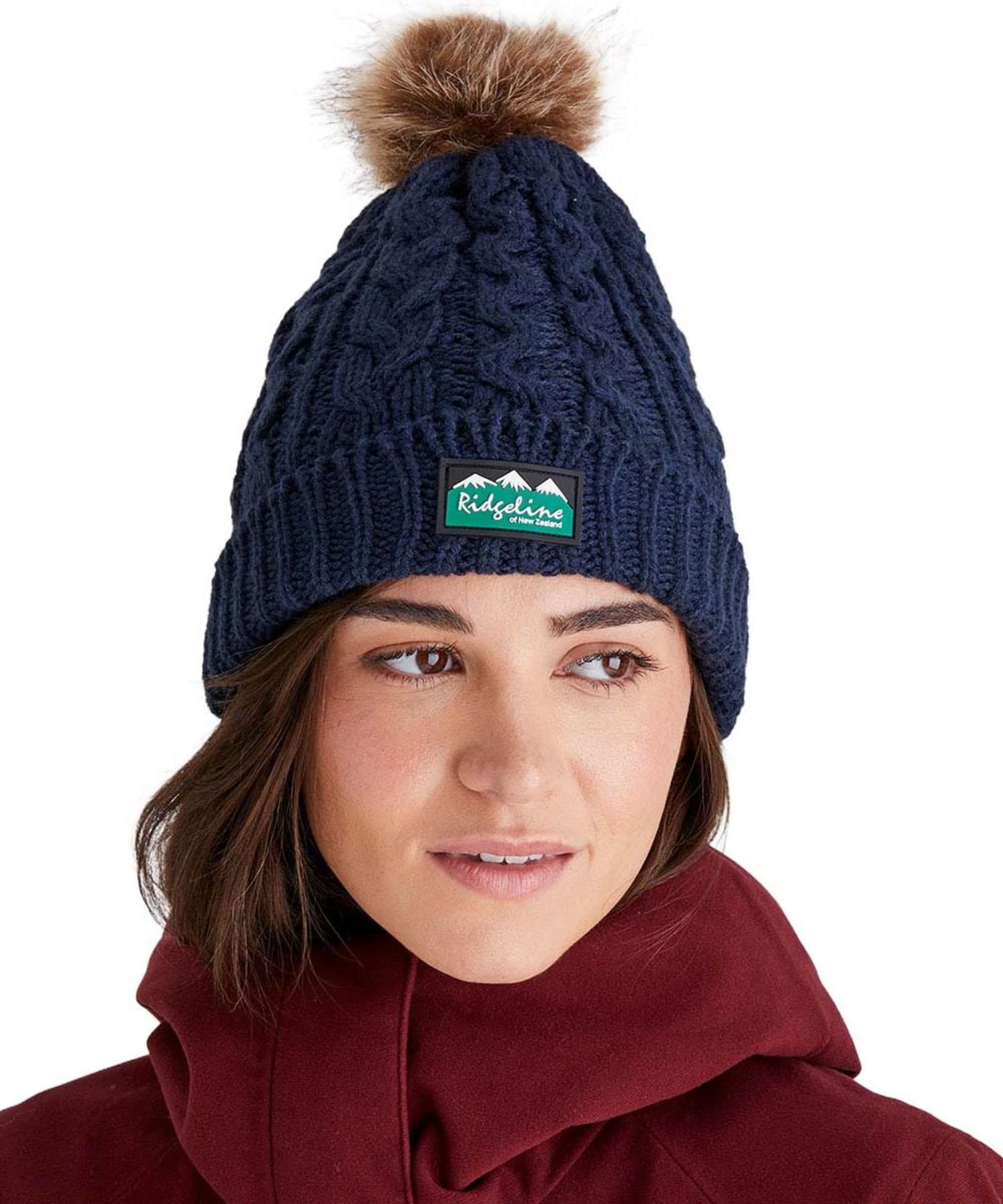View Womens Ridgeline Nordic Fleck Bobble Hat Navy One size information