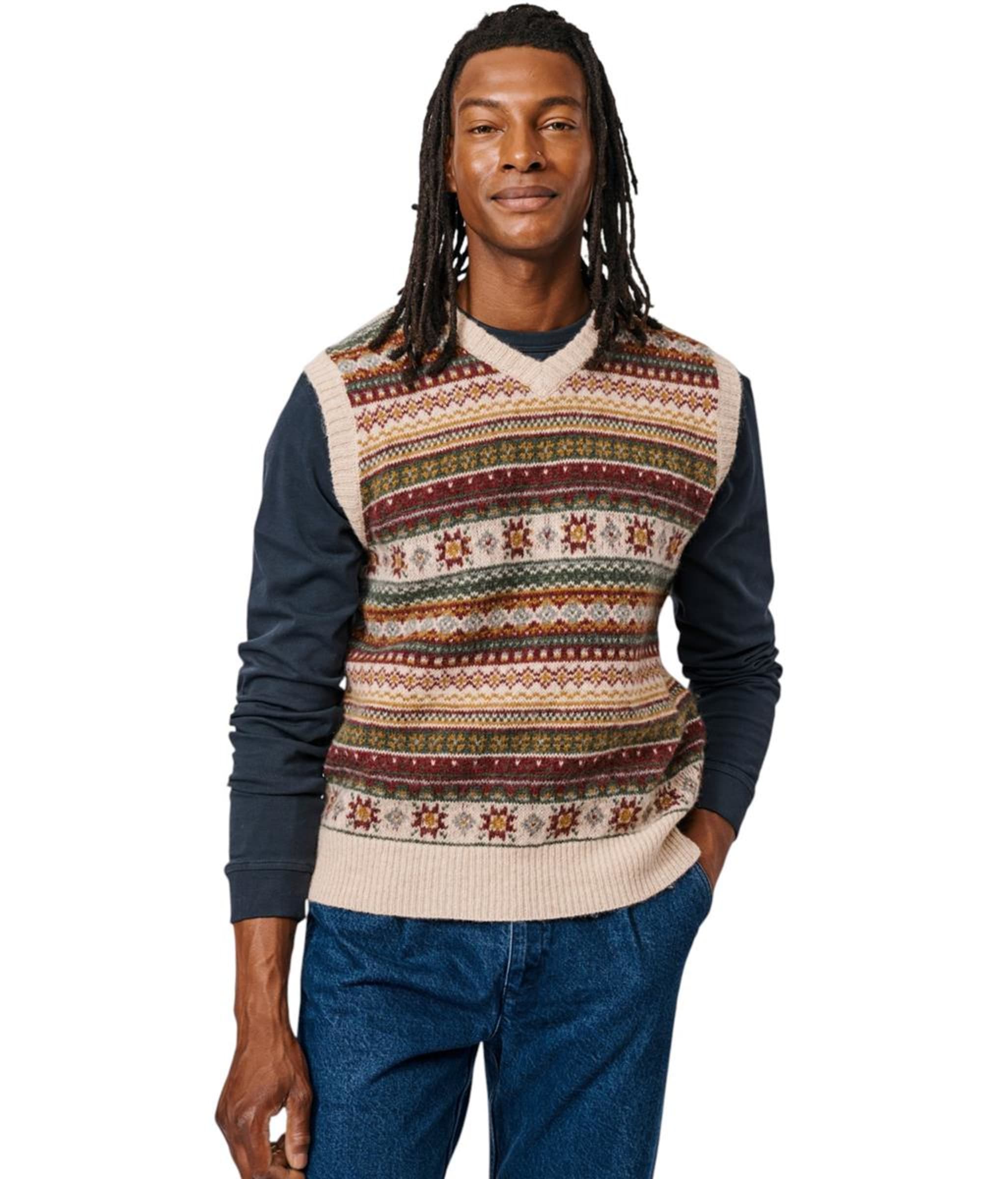 Men's Aubin Fairisle Slipover Knitted Vest