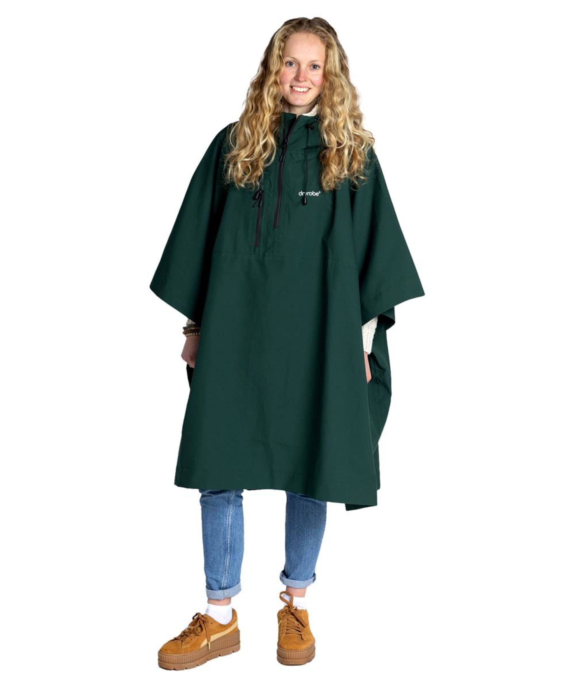 View dryrobe Waterproof Poncho Dark Green One size information