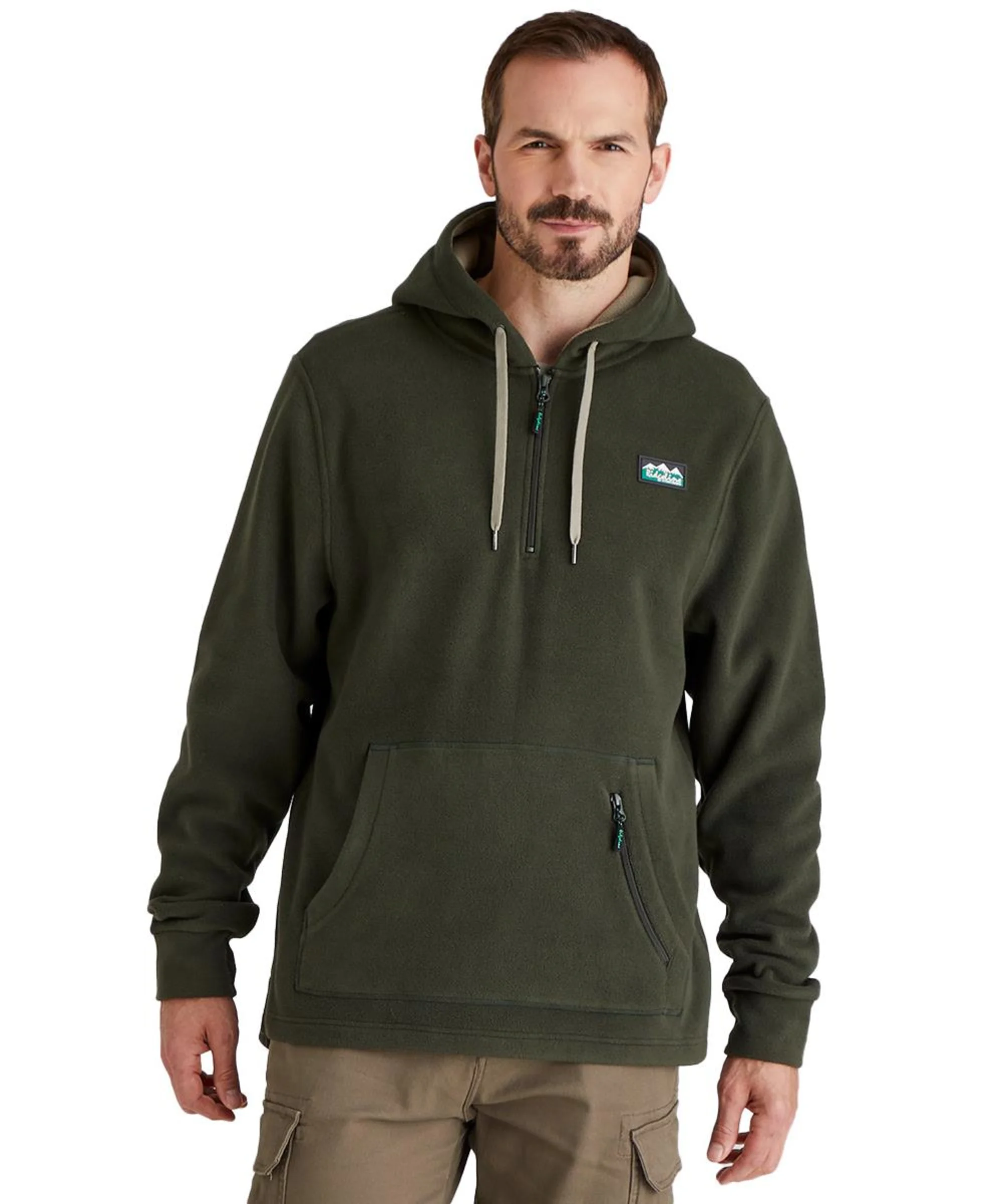 View Mens Ridgeline Ballistic Long Sleeved Fleece Hoodie Deep Forest UK XL information