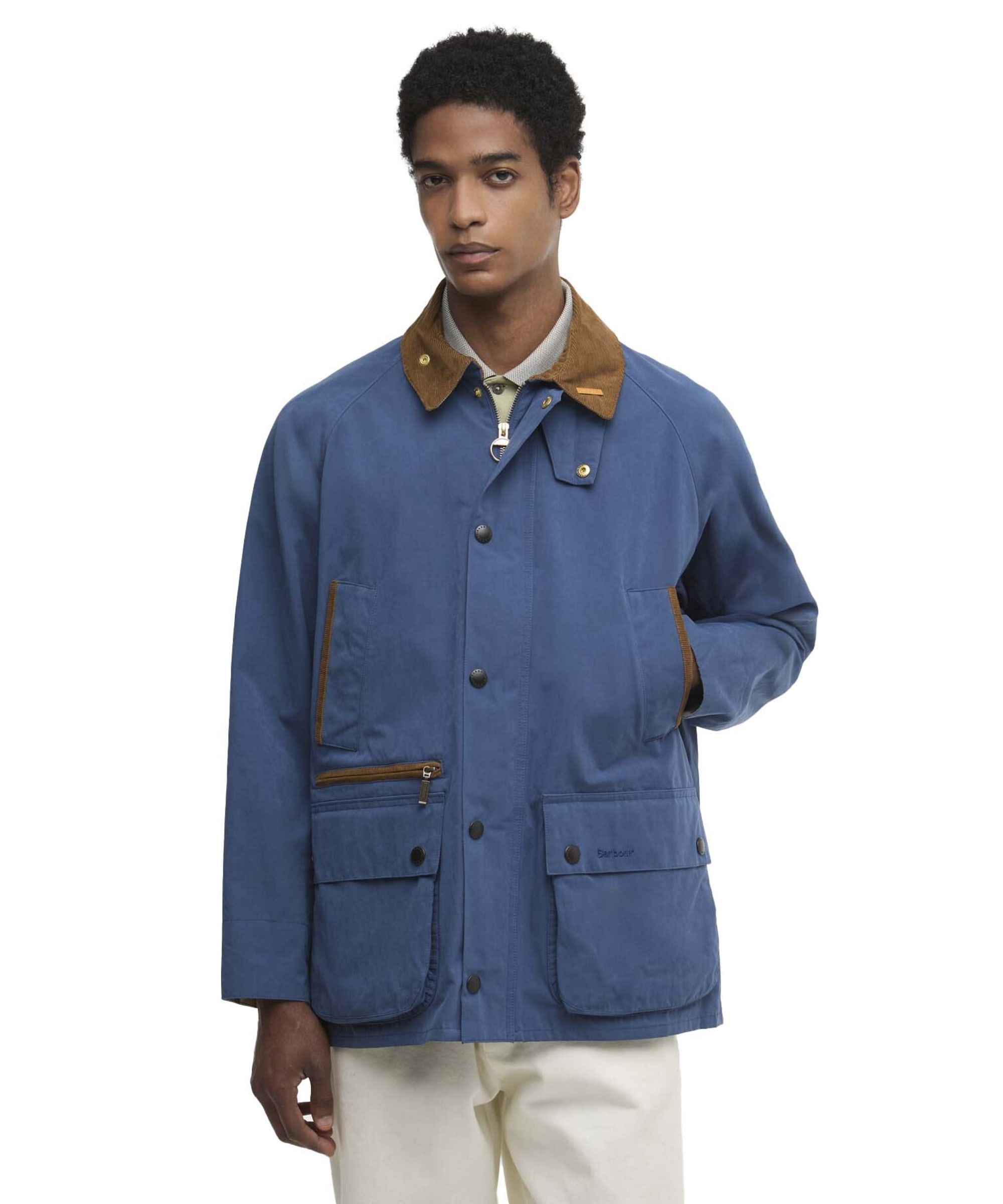 Barbour Bedale Barbour Casual Jacket Mens Blue Barbour Men