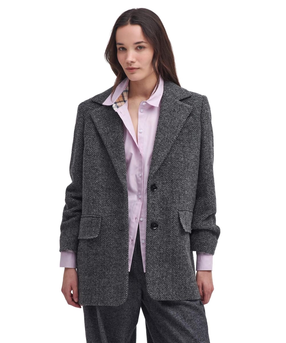 Barbour tweed blazer womens sales
