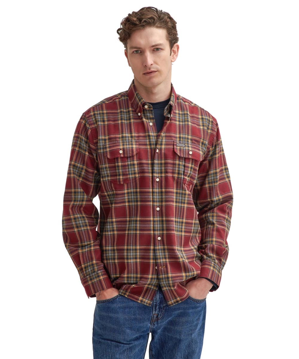 View Mens Barbour Singsby Thermo Weave Shirt Merlot UK S information