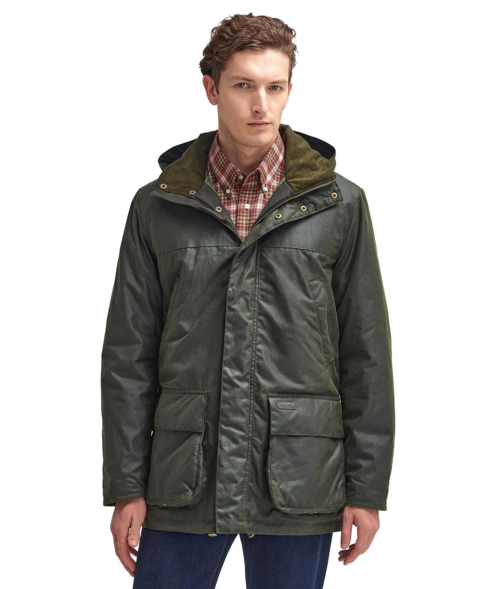 Waxed jacket with hood top