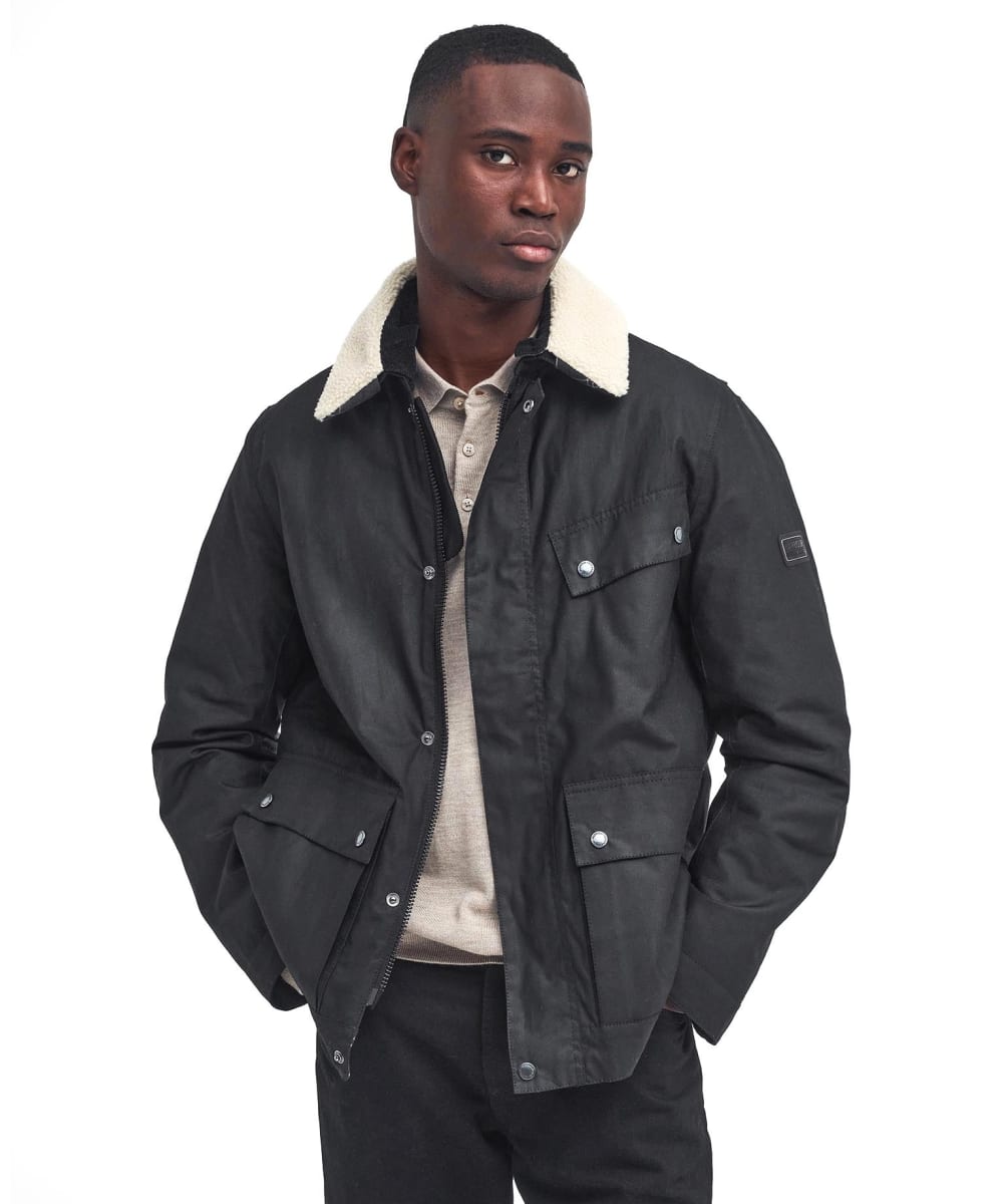Barbour international black wax jacket hotsell