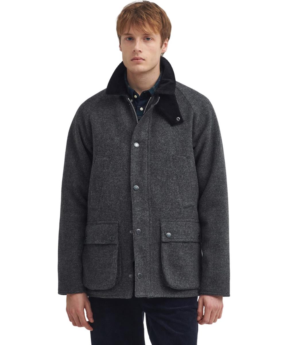 Barbour wool coat mens Grey on sale