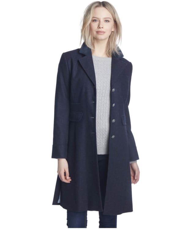 Women's Dubarry Blackthorn Water-Repellent Tweed Coat - Navy