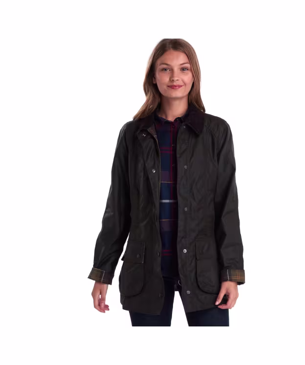 Women's Barbour Classic Beadnell Waxed Jacket - Olive