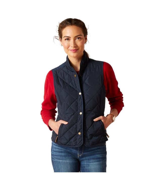 Women's Ariat Woodside Quilted Button Gilet - Navy