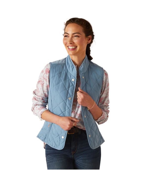Women's Ariat Woodside Quilted Button Gilet - Blue Shadow