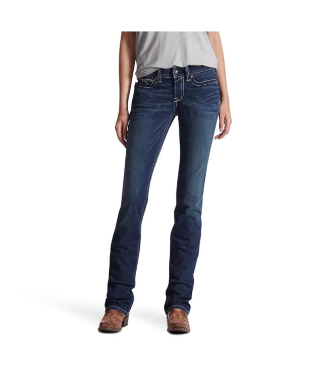 Women’s Ariat R.E.A.L Mid-Rise Stretch Icon Stackable Straight Leg Jeans - Ocean