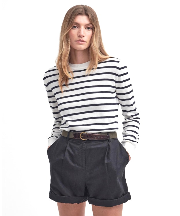 Women's Barbour Ellewood Stripe Knitted Jumper - Cloud / Navy