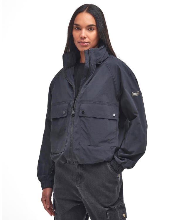 Women's Barbour International Rouse Bomber Showerproof Jacket - Black