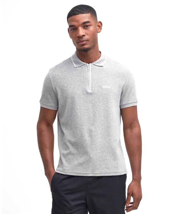 Men's Barbour International Wilton Terry Polo Shirt - Grey Marl