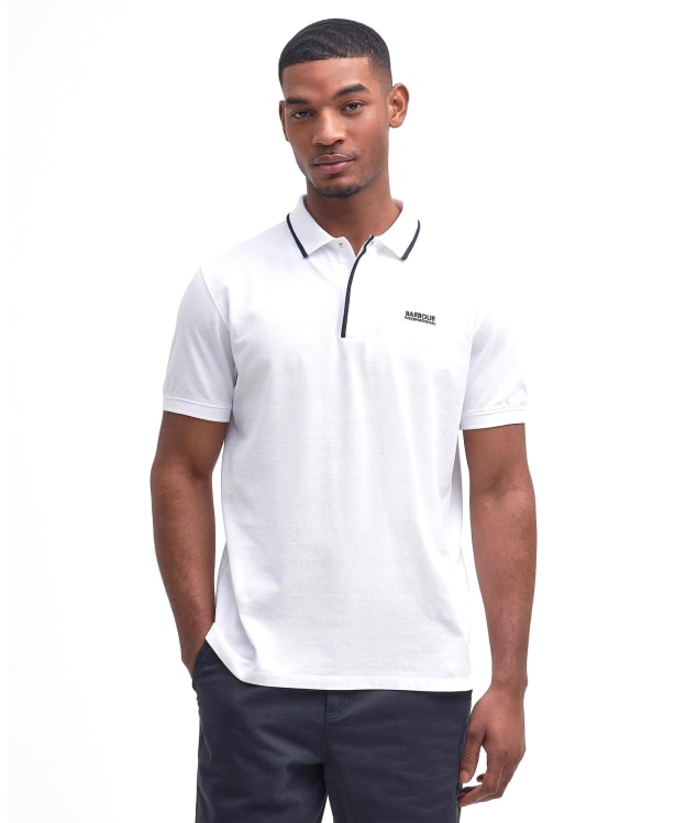 Men's Barbour International Daytona Tipped Polo Shirt - White