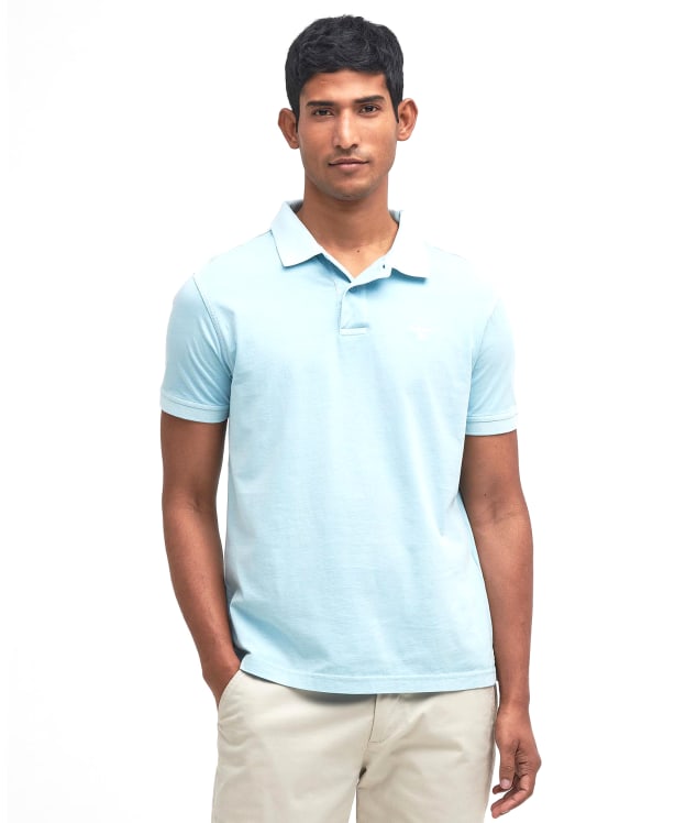 Men's Barbour Terra Dye Polo Shirt - Sky