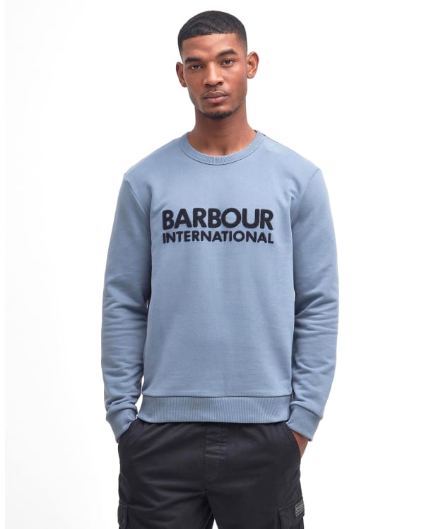 Men's Barbour International Brockley Crew Neck Sweatshirt - Dusty Blue