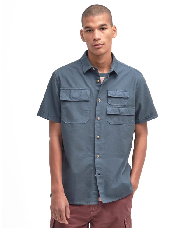 Men's Barbour Catterick Regular Short Sleeve Oxford Shirt - Dark Slate