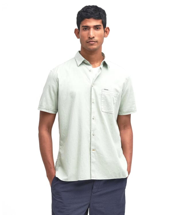 Men's Barbour Terra Dye Regular Short Sleeve Summer Shirt - Sea Foam
