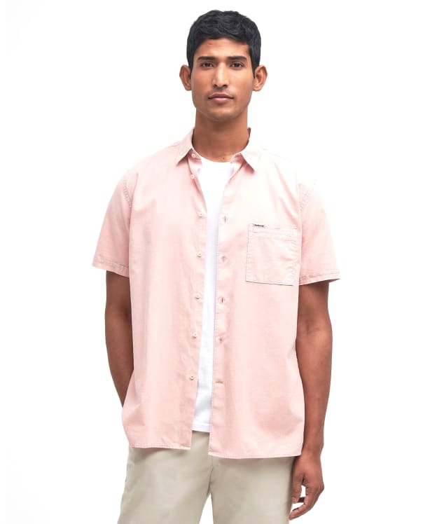 Men's Barbour Terra Dye Regular Short Sleeve Summer Shirt - Pink Mist