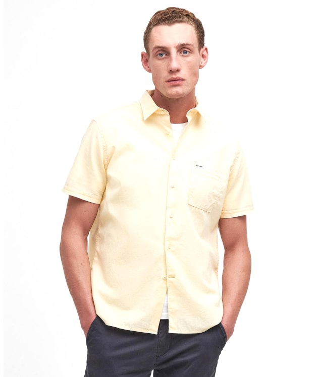 Men's Barbour Terra Dye Regular Short Sleeve Summer Shirt - Yellow Haze