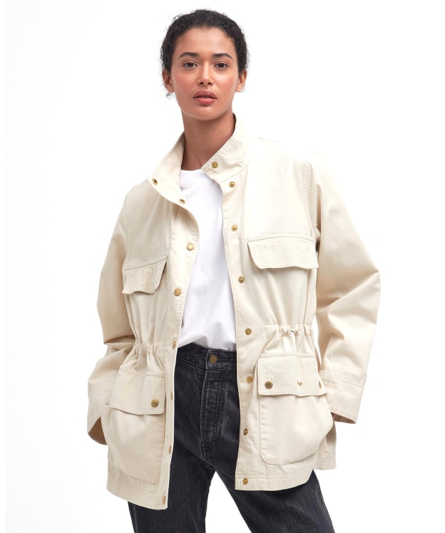 Women's Barbour Maeva Utility Casual Jacket - Salt / Summer Navy