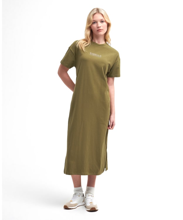 Women's Barbour International Sofia Midi Dress - Golden Khaki