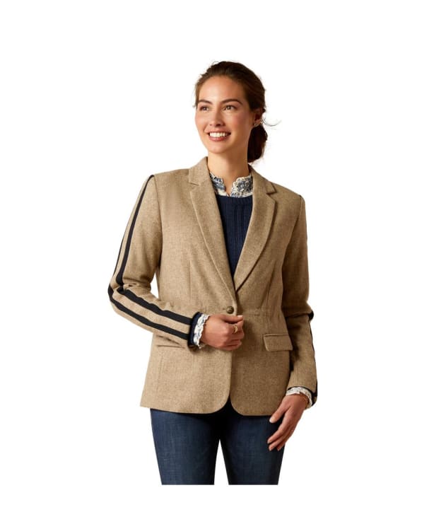 Women's Ariat Dornie Wool Blazer - Camel Herringbone