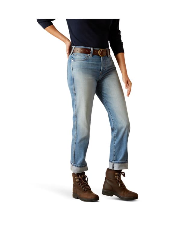 Women's Ariat High Rise Bridle Slim Straight Fit Jeans - Abeline