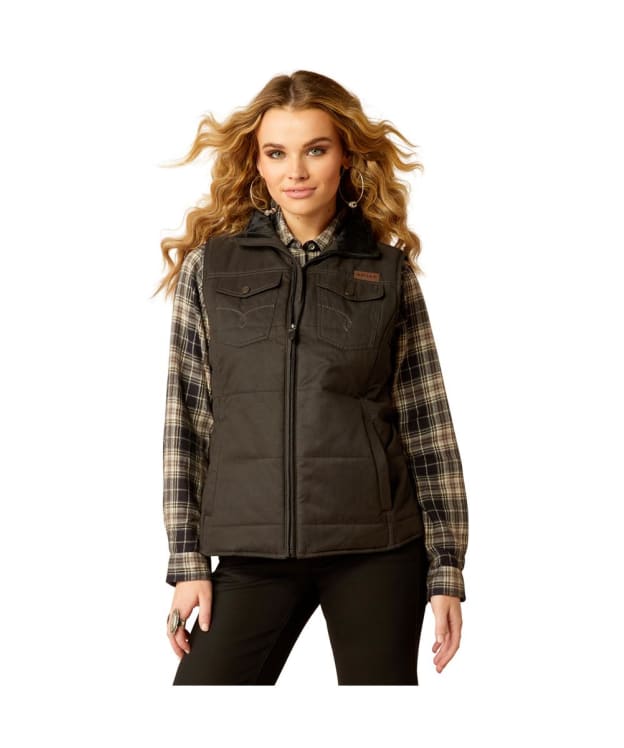 Women's Ariat Grizzly Quilted Vest Gilet - Black