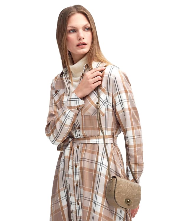 Women's Barbour Eilein Leather Saddle Bag - Honey