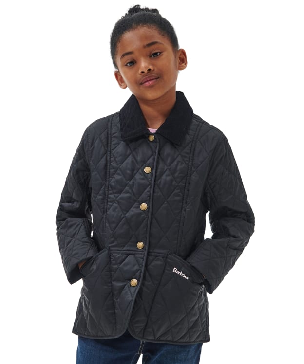 Girl's Barbour Summer Liddesdale Quilted Jacket, 10-15yrs - Black / Gardenia