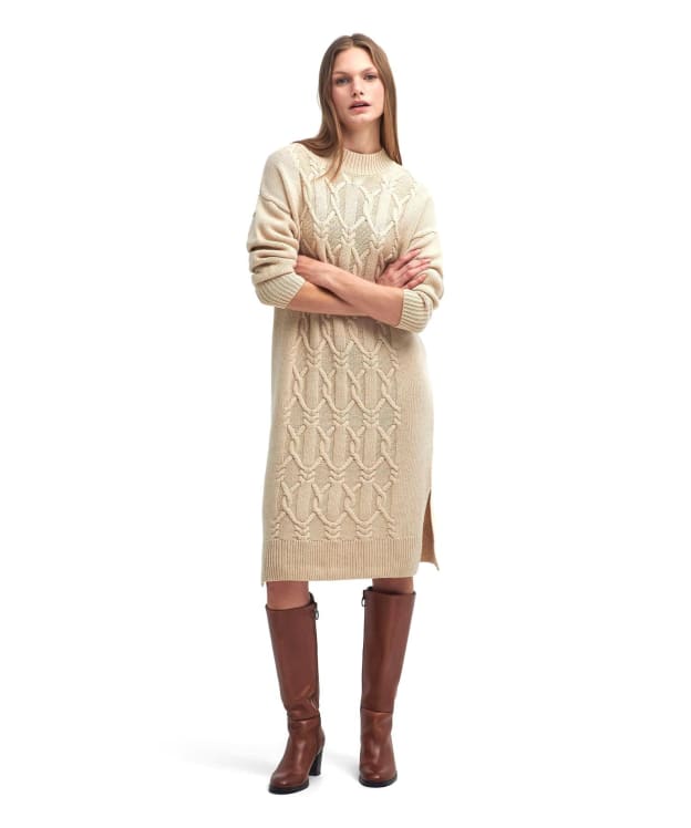 Women's Barbour Elisha Knitted Dress - White Pepper
