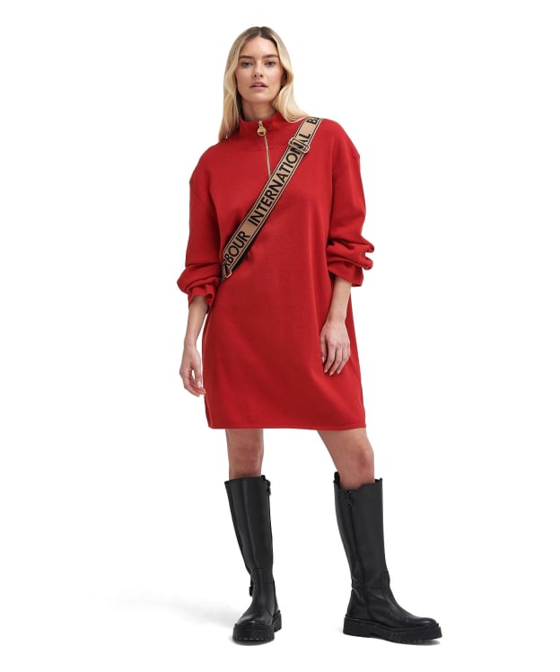 Women's Barbour International Meir Knitted Dress - Scarlet