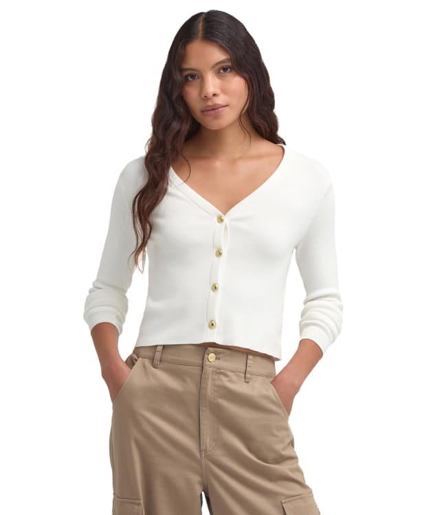 Women's Barbour International Aria Knitted Cardigan - Off White