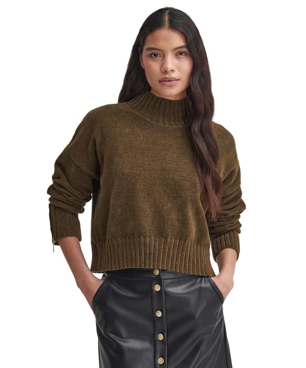 Women's Barbour International Milla Knitted Jumper - Empire Green