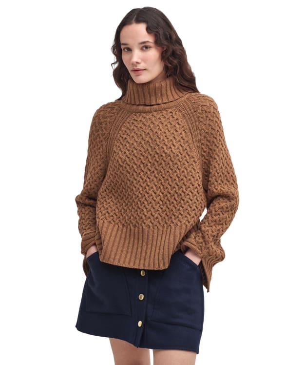 Women's Barbour Malton Knitted Jumper - Old Gold