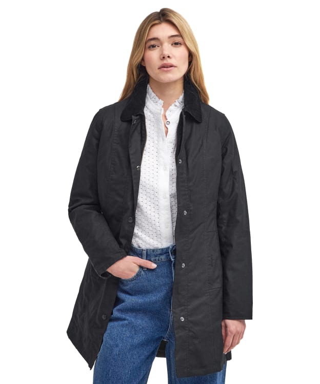 Women's Barbour Belsay Waxed Jacket - Black
