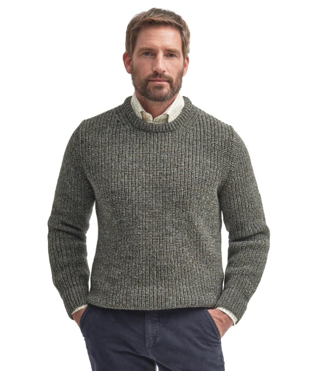 Men's Barbour New Tyne Crew Neck Sweater - Derby Tweed