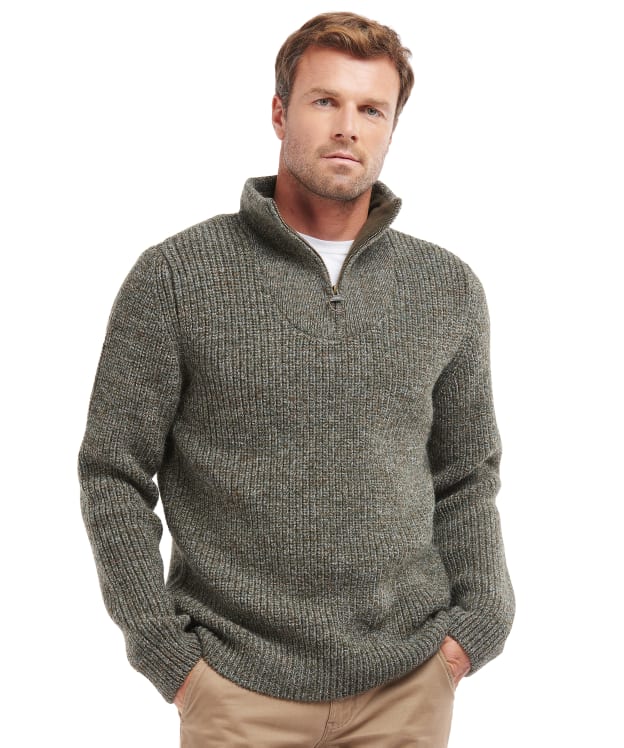 Men's Barbour New Tyne Half Zip Sweater - Derby Tweed
