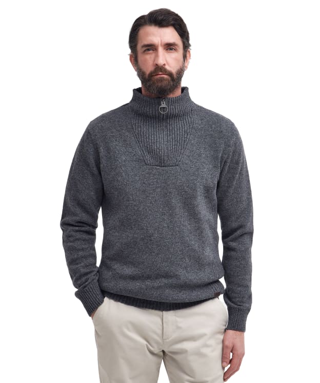 Men's Barbour Nelson Essential Half Zip Sweater - Storm Grey