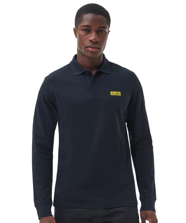 Men's Barbour International Long Sleeve Polo Shirt - Black
