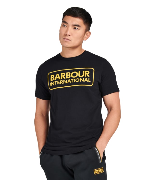Men's Barbour International Essential Large Logo T-Shirt - Black